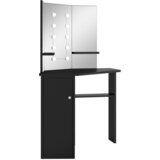  Kutni toaletni stolić s LED svjetlima crni 111 x 54 x 141,5 cm | shoptok.hr
