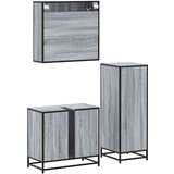  3-dijelni set kupaonskog namještaja siva boja hrasta drveni | shoptok.hr