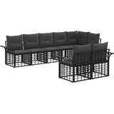  Set vanjskih sofa s jastukom 8 pcs Crna i tamno siva Poliester | shoptok.hr