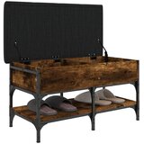 vidaXL Klop za čevlje dimljen hrast 82x42x45 cm inženirski les | Shoptok.si