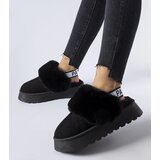 D/CEO marka niezdefiniowana Black insulated slippers with elastic and fur Sangro | Shoptok.si