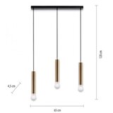LEUCHTEN DIREKT 15618-60 - Luster na sajli BRUNA 3xE27/60W/230V mesing | Eponuda.com