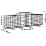  Lučne gabionske košare 2 kom 300x50x80/100 cm pocinčano željezo | shoptok.hr