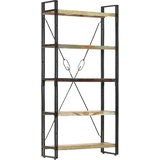 Police za knjige s 5 razina 90 x 30 x 180 cm obnovljeno drvo | shoptok.hr