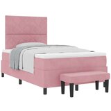 Box spring krevet s madracem Ružičasta 120 x 190 cm Baršun | shoptok.hr