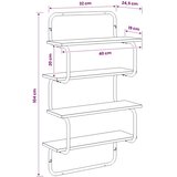  Polica sa 4 nivoa Dimljeni hrast 40 x 24 5 x 104 cm - Dimljeni hrast 40 cm 4 razine | shoptok.hr