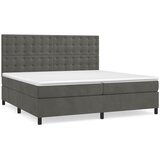  s oprugama i madracem tamnosivi 200x200 cm baršunasti | shoptok.hr