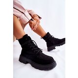 Boto Women's Suede Boots Tied Black Vanita | Shoptok.si