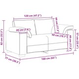 SOFA 2 pcs Sivo-smeđa 219 x 80 x 82 cm tkanina | shoptok.hr