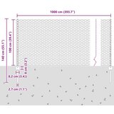  Stubovi ograde 10 kom U-kanal 100 cm Pocinčani čelik Šesterokutna ograda 1x10 m Pocinčani čelik | shoptok.hr