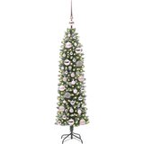 vidaXL Umjetno vitko božićno drvce s stalakom Zelena i bijela 120 cm | shoptok.hr