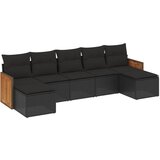  The Living Store Vrtna sedežna garnitura 7-delna z blazinami črn poli ratan - Vrtna Sedežna Garniture, (21459808) | Shoptok.si