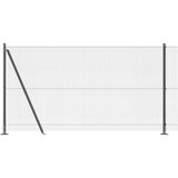vidaXL varjena žična ograja z 7 flanged stebri Siva 1.2x10 m Jeklo | Shoptok.si