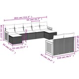  9-dijelni set vrtnih sofa od poliratana s jastucima sivi | shoptok.hr