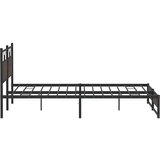 Metalni Kovinski posteljni okvir brez vzmetnice rjavi hrast 193x203 cm, (21829002) | Shoptok.si