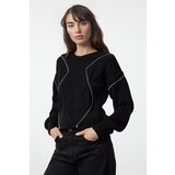 Trendyol Black Wide Pattern Knit Detailed Crew Neck Knitwear Sweater | Shoptok.si