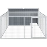 Kućica za pse s ograđenim prostorom antracit 197x396x110 cm pocinčani čelik | shoptok.hr