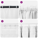  Zavjese sa zavjesama 2 pcs Svijetla bijela Poliester | shoptok.hr