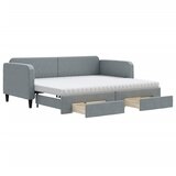  Dnevni krevet na razvlačenje svjetlosivi 90 x 200 cm od tkanine | shoptok.hr
