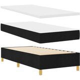 vidaXL Vzmetnica za posteljo z vzmetnico in klopjo črna 90x190 cm tkanina, (22083356) | Shoptok.si