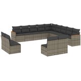  13-dijelni set vrtnih sofa od poliratana s jastucima sivi | shoptok.hr