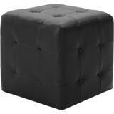 The Living Store Tabure 2 kosa črn 30x30x30 cm umetno usnje - Tabure, (21419808) | Shoptok.si