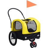 vidaXL 2-u-1 prikolica za bicikl i kolica za kućne ljubimce žuto-crna Cijene