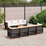 vidaXL 8-dijelni set vrtnih sofa od poliratana s jastucima crni | shoptok.hr