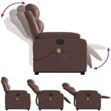 vidaXL Električni masažni naslonjač na podizanje od umjetne kože smeđi | shoptok.hr