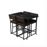Hanah home Set Barski sto i 4 stolice Retro Brown Black | Eponuda.com