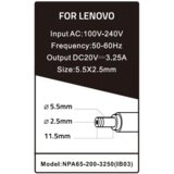 Gembird NPA65-200-3250 (IB03) punjač za laptop 65W-20V-3.25A, 5.5x2.5mm black (819) 38964 | ePonuda.com