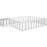 vidaXL pasji boks črn 25,41 m² jeklo | Shoptok.si