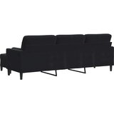  Trosjed s tabureom crni 210 cm baršunasti | shoptok.hr