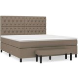  Box spring postelja z vzmetnico taupe 160x200 cm blago, (20999459) | Shoptok.si