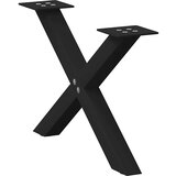 vidaXL noge kavne mize v obliki črke x 2 kosa črna 50x(30-31) cm jeklo Cene