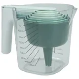 Merilni vrč z ročajem+6merilnih žličk+livček / 1L / pvc, (5000198861)