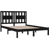  Okvir za krevet od masivne borovine crni 200 x 200 cm | shoptok.hr