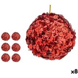  Set božićnih kuglica Šljokice Crvena Plastika 10 x 10 x 10 cm (8 kom.) | shoptok.hr