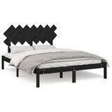  Okvir za krevet crni 140x190 cm od masivnog drva | shoptok.hr