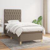  Krevet s oprugama i madracem smeđesivi 100 x 200 cm od tkanine | shoptok.hr