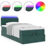 vidaXL Otomanski posteljni okvir z vzmetnico zelen 80x200 cm žamet, (21609986) | Shoptok.si