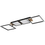 Globo LED stropna svjetiljka Bossy (36 W, D x Š x V: 100 x 27 x 11 cm, Crna, smeđa, Topla bijela) | shoptok.hr
