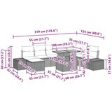 vidaXL vrtnarski kavč set Set 9 Bež in siva Ratan, Poliester | Shoptok.si