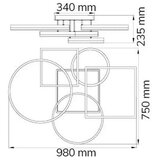 Wofi 11981 - led prigušiva plafonski luster vaasa LED/80W/230V | Eponuda.com