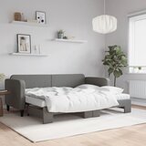 vidaXL Izvlečna dnevna postelja z vzmetnico tem. siva 80x200 cm blago Cene