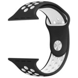 Apple watch Sport Silicon Strap black white M/L 42/44/45mm kaiš za sat Cene