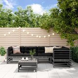 Maison Chic Seti vrtnega pohištva - Vrtna garnitura - Vrtni pohištvo set 5-delna z blazinami siva trdna borovina, (21814141) | Shoptok.si
