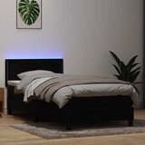 vidaXL Box spring postelja z vzmetnico črna 90x210 cm žamet | Shoptok.si