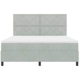  LED Box Spring Krevet Svijetlo siva 180 x 200 cm Baršun | shoptok.hr