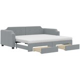  Dnevni krevet na razvlačenje svjetlosivi 90 x 200 cm od tkanine | shoptok.hr